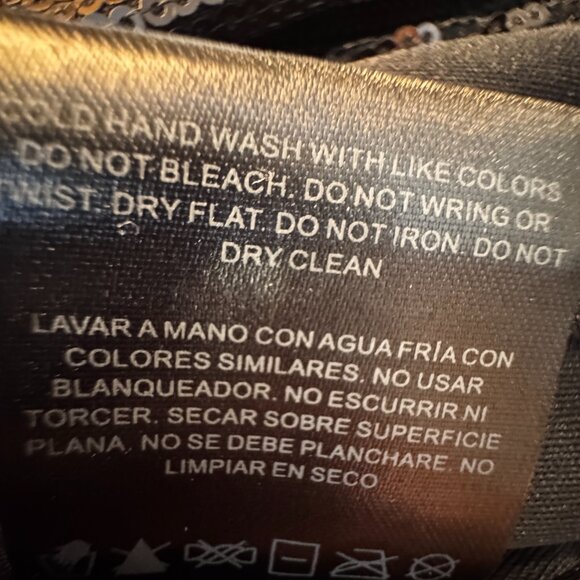 Kardashian Kollection Sequin Jacket XS Black Cropped Open Front Glam - Picture 10 of 10